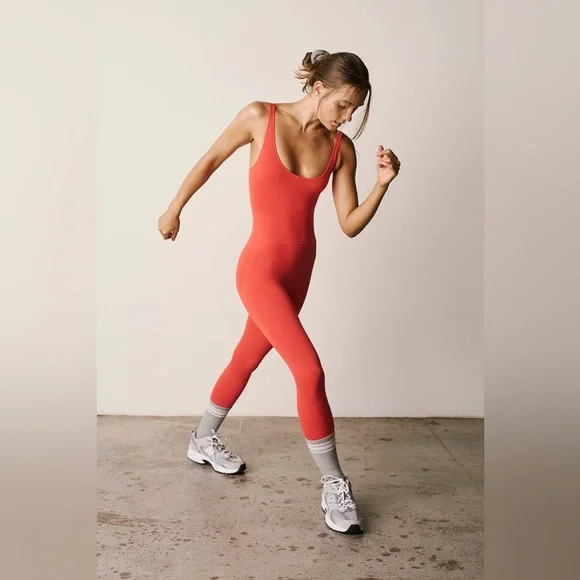 FREE PEOPLE | NWOT Good Karma Onesie in Cherry Tomato * - Picture 2 of 4